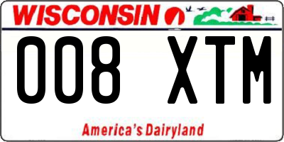 WI license plate 008XTM