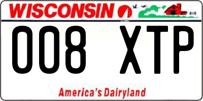 WI license plate 008XTP