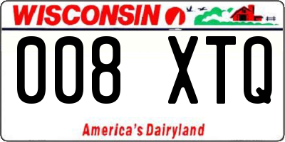 WI license plate 008XTQ