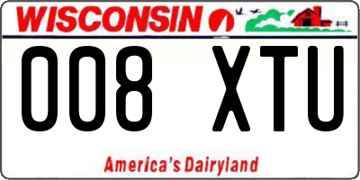 WI license plate 008XTU