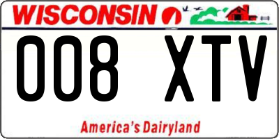 WI license plate 008XTV