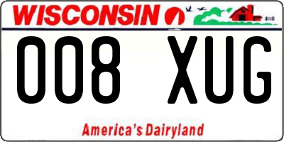 WI license plate 008XUG