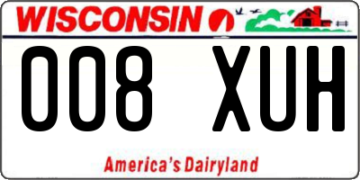 WI license plate 008XUH
