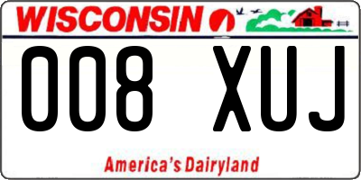 WI license plate 008XUJ
