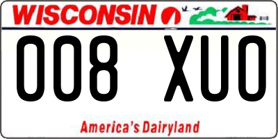 WI license plate 008XUO