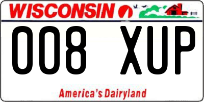WI license plate 008XUP