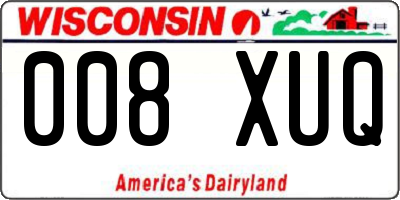 WI license plate 008XUQ