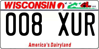 WI license plate 008XUR