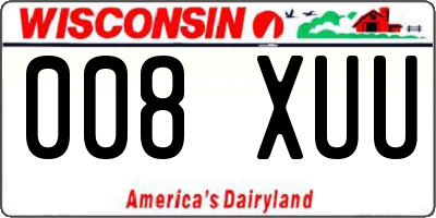 WI license plate 008XUU