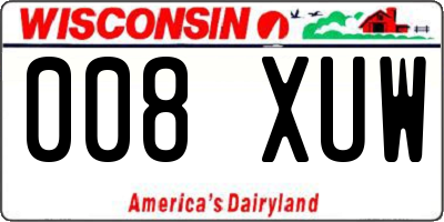 WI license plate 008XUW