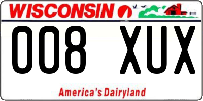 WI license plate 008XUX