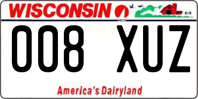 WI license plate 008XUZ