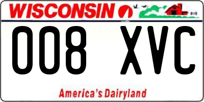 WI license plate 008XVC