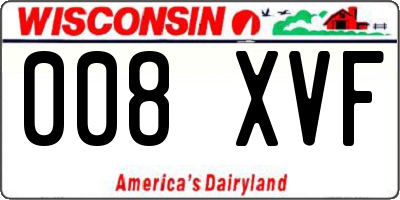 WI license plate 008XVF