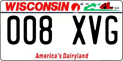 WI license plate 008XVG
