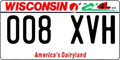 WI license plate 008XVH