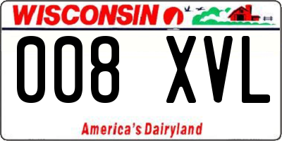 WI license plate 008XVL