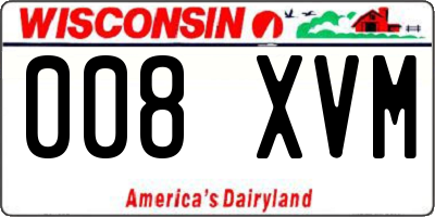 WI license plate 008XVM