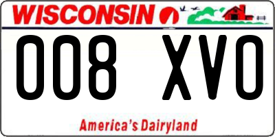 WI license plate 008XVO