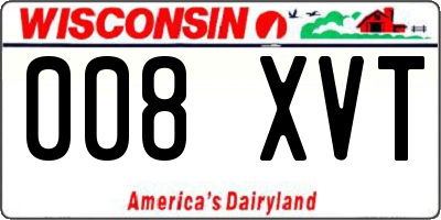 WI license plate 008XVT