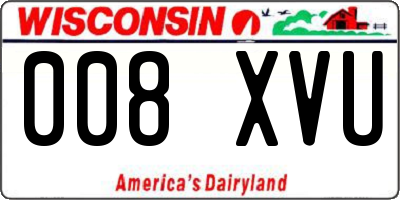 WI license plate 008XVU