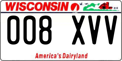 WI license plate 008XVV
