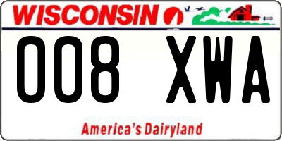 WI license plate 008XWA