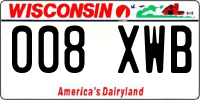 WI license plate 008XWB