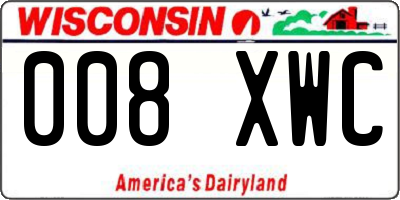 WI license plate 008XWC