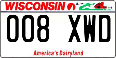 WI license plate 008XWD