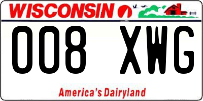WI license plate 008XWG