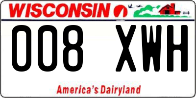 WI license plate 008XWH