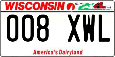 WI license plate 008XWL