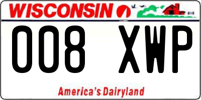 WI license plate 008XWP