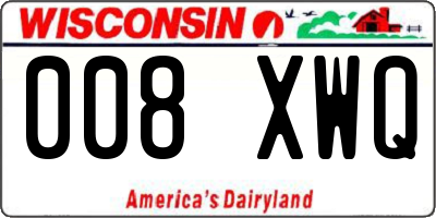 WI license plate 008XWQ
