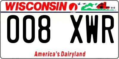 WI license plate 008XWR