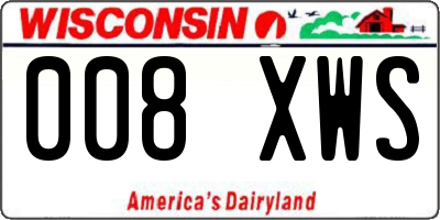 WI license plate 008XWS