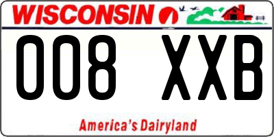 WI license plate 008XXB