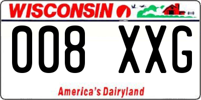 WI license plate 008XXG