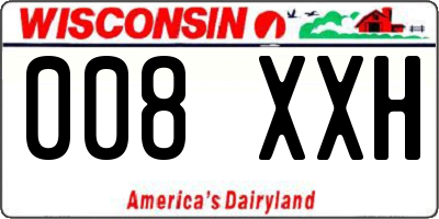WI license plate 008XXH