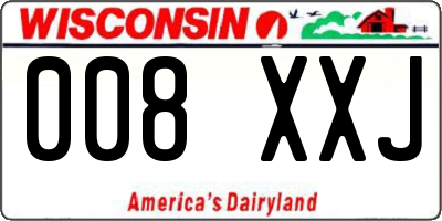 WI license plate 008XXJ