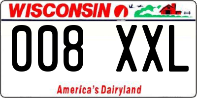 WI license plate 008XXL