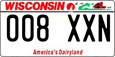 WI license plate 008XXN
