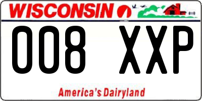 WI license plate 008XXP