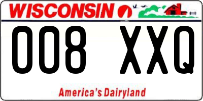 WI license plate 008XXQ