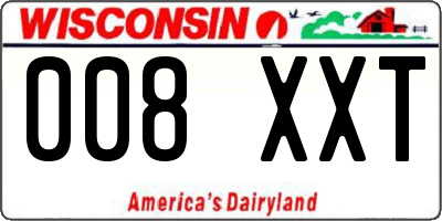 WI license plate 008XXT