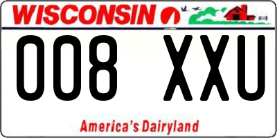 WI license plate 008XXU
