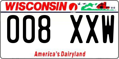 WI license plate 008XXW