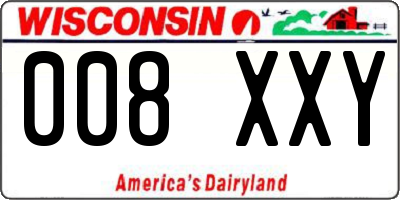 WI license plate 008XXY