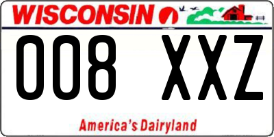WI license plate 008XXZ